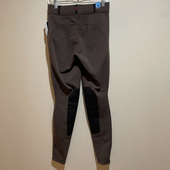 Kerrits M Fleece Lined Power Stretch Pro Kneepatch Winter Breeches Tights Brown - Picture 10 of 10
